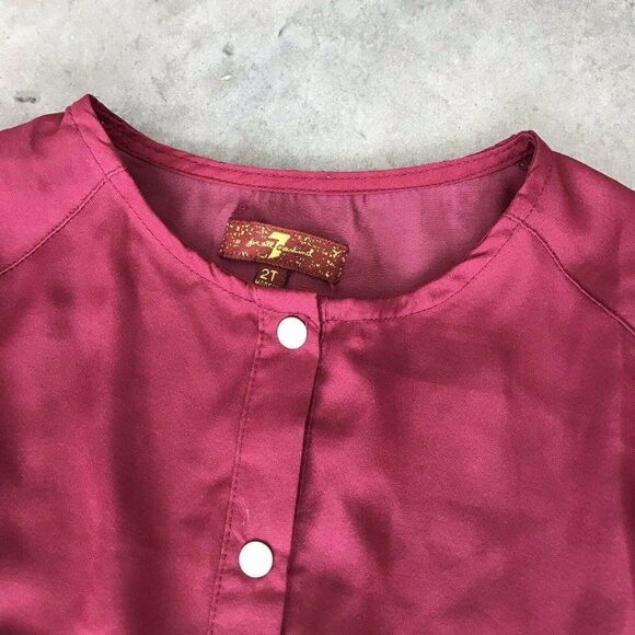 7 For All Mankind Seven Girls Kids Children’s Red Blouse Shirt Top 2T - Picture 5 of 11